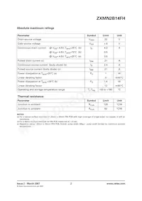ZXMN2B14FHTA Datasheet Page 2