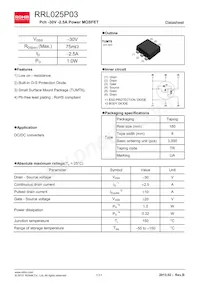 RRL025P03TR Datasheet Cover