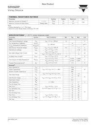 SIR492DP-T1-GE3 Datasheet Page 2
