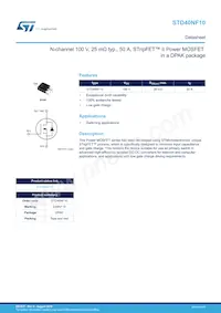 STD40NF10 Datasheet Copertura