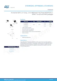 STD4N52K3 Datasheet Cover