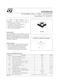 STE40NC60 Datasheet Cover