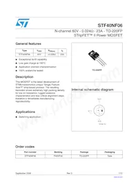 STF40NF06 Datasheet Cover