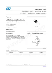 STP165N10F4 Datasheet Cover