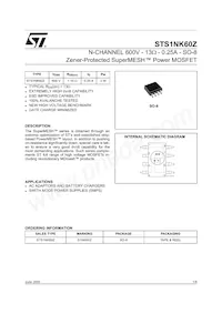 STS1NK60Z Datasheet Copertura