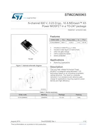 STW23N80K5 Datasheet Cover