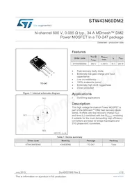 STW43N60DM2 Datasheet Cover