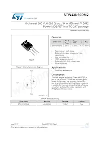 STW43N60DM2 Datenblatt Cover