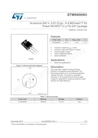 STW6N90K5 Datasheet Cover