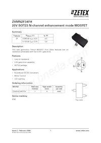 ZXMN2F34FHTA Datasheet Cover