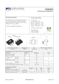 AO6404 데이터 시트 표지