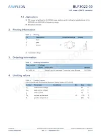 BLF3G22-30 Datasheet Page 2