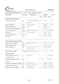 BSO207PNTMA1 Datasheet Page 3