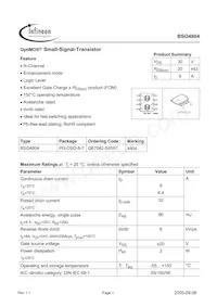 BSO4804T Datasheet Cover