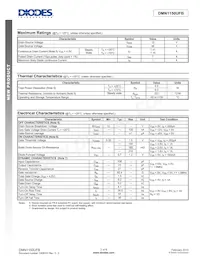 DMN1150UFB-7B Datasheet Pagina 2
