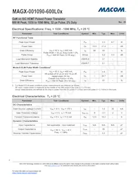 MAGX-001090-600L0S Datasheet Page 2