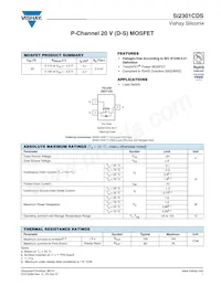 SI2301CDS-T1-E3 Datasheet Cover