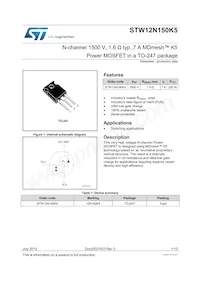 STW12N150K5 Datasheet Cover