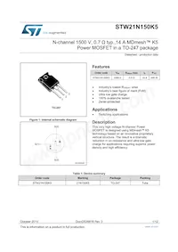 STW21N150K5 Datasheet Cover