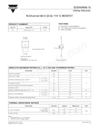SUD40N08-16-E3 Datasheet Cover