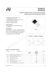 BDW83C-TO218 Datasheet Cover