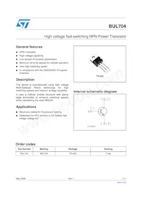 BUL704 Datasheet Copertura