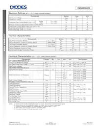 DMN2010UDZ-7 Datasheet Pagina 2