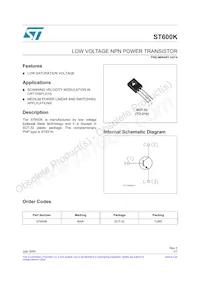 ST600K Datasheet Cover