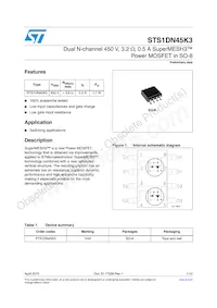 STS1DN45K3 Datasheet Cover