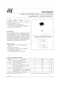 STS1DNC45 Datasheet Cover
