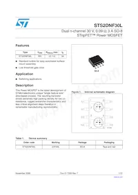 STS2DNF30L Datasheet Cover