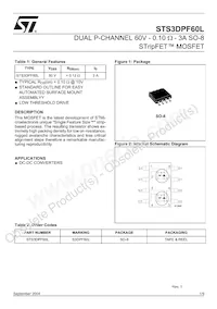 STS3DPF60L Datasheet Cover