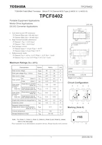 TPCF8402(TE85L Datasheet Cover