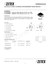ZXMD63C02XTC Datasheet Cover