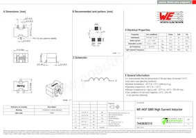 7443630310 Datasheet Cover