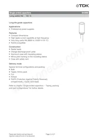 B43888A1476M000 Datasheet Pagina 2