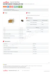 GCM1885C1H680JA16D Datasheet Copertura