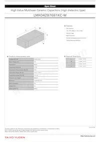 LMK042B7681KC-W數據表 封面