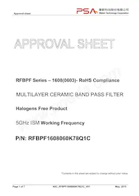 RFBPF1608060K78Q1C Datasheet Cover