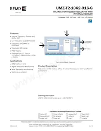 UMZ-T2-1062-O16-G 데이터 시트 표지