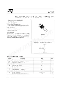 BUV27 Datasheet Cover