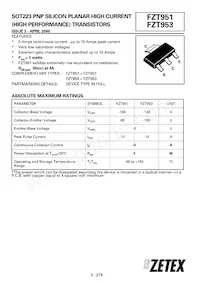 FZT953TC Datasheet Cover
