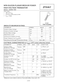 ZTX457STOB Datasheet Cover