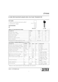 ZTX560STOB Datasheet Cover