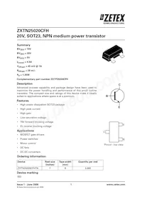 ZXTN25020CFH Datasheet Cover