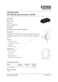 ZXTP25020DZTA數據表 封面