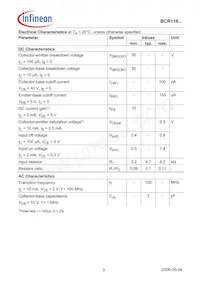 BCR 116T E6327 Datasheet Page 3