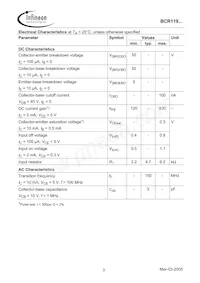 BCR 119T E6327 Datasheet Page 3