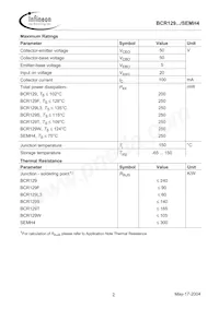 BCR 129T E6327 Datasheet Page 2