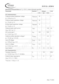 BCR 129T E6327 Datasheet Page 3